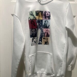 White Taylor Swift Hoodie with Pop Art Graphic
